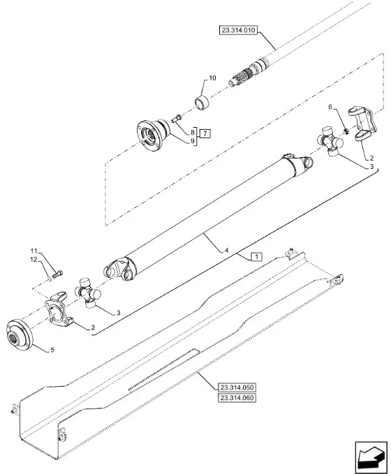 87601117 - Болт 7/16 х 1 1/4" фланца вала кард. прив. моста передн. Pm.165210"